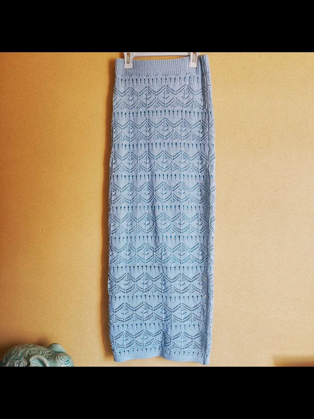 Windsor Powder Blue Crochet Maxi Skirt